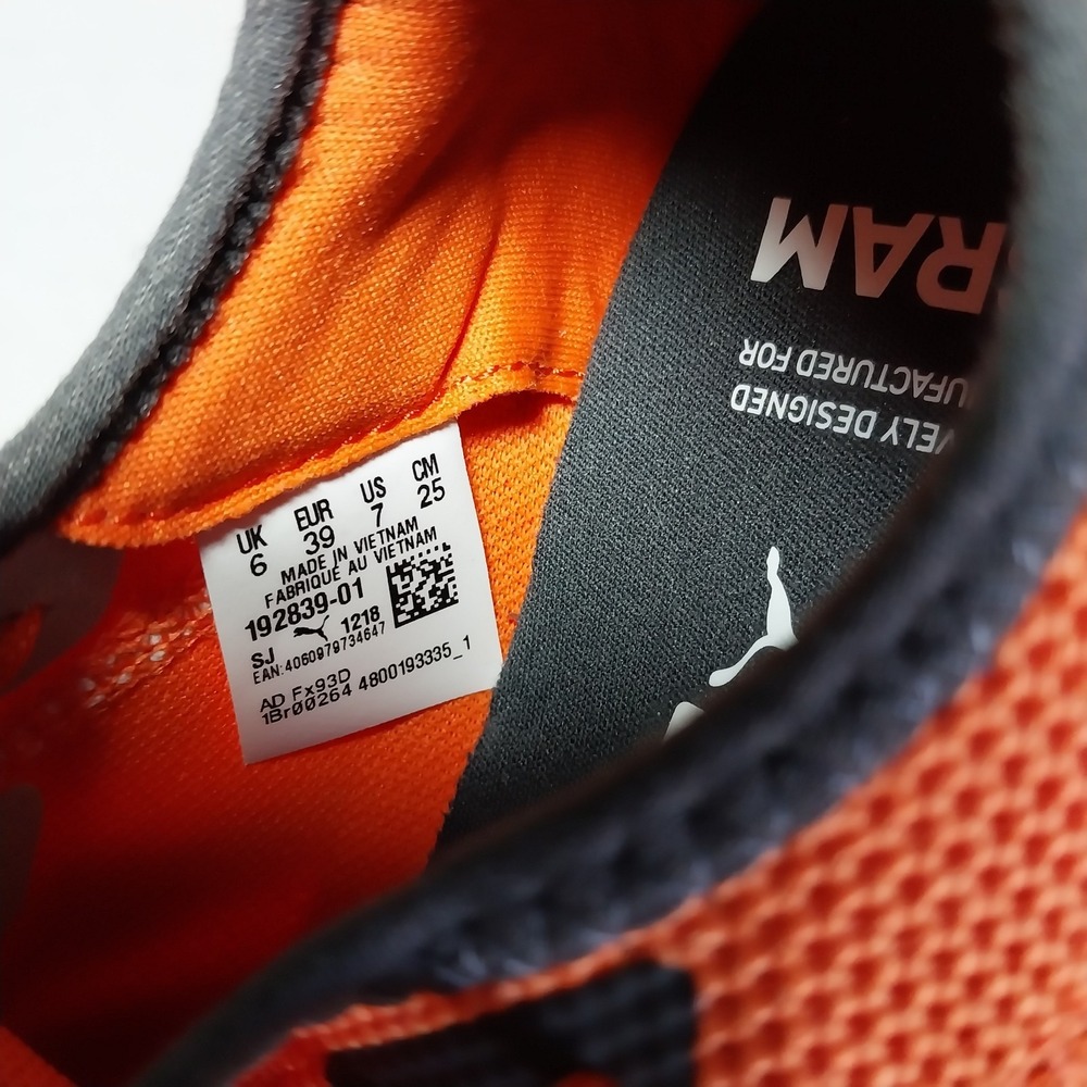 New Puma Ignite W Sz 7 Tangerine Orange W/Gray Evoknit Sneaker Shoe Osram Design View 4